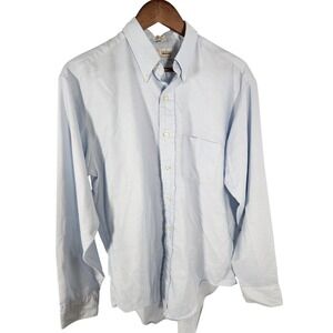 VTG The Broadway Mens Blue Dacron Tapered Fit Button Up Oxford Shirt Size READ